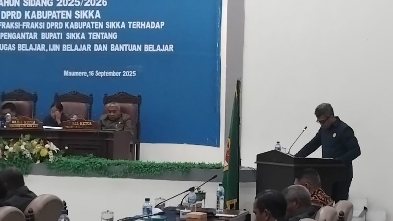 Rapat Paripurna pemandangan umum fraksi terhadap pidato pengantar Bupati Sikka.