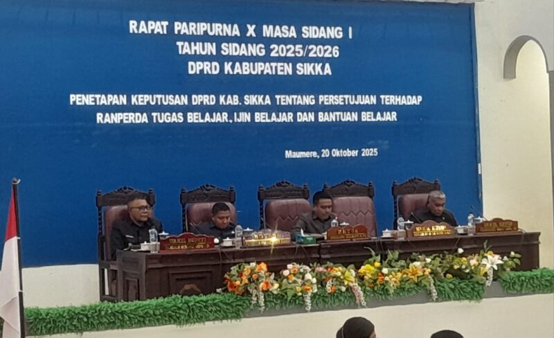 Rapat Paripurna Penetapan APBD Sikka Perubahan tahun anggaran 2025 .
