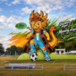 Kolaborasi gambar Maskot Piala Soeratin Cup dan lapangan GOR Samadir Maumere.