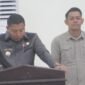 Bupati Sikka, Juventus Prima Yoris Kago saat menyampaikan keterangan resmi dalam Sidang Paripurna V Masa Sidang III DPRD Kabupaten Sikka di Gedung Lepo Kula Babong, Maumere, Senin (3/8/2026) pagi. 