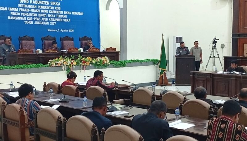Paripurna pembahasan Rancangan KUA-PPAS 2027 di Gedung DPRD Sikka, Senin 03/08/2026