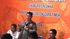 Letnan Jenderal TNI Dr. Suharyanto, S.Sos., M.M. dalam keterangan pers di Posko Penanggulangan Bencana BPBD Sikka, Selasa, 18.08/2026