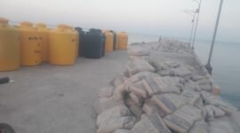 Bahan bangunan bantuan saat tiba di Pelabuhan Palue beberapa waktu lalu.